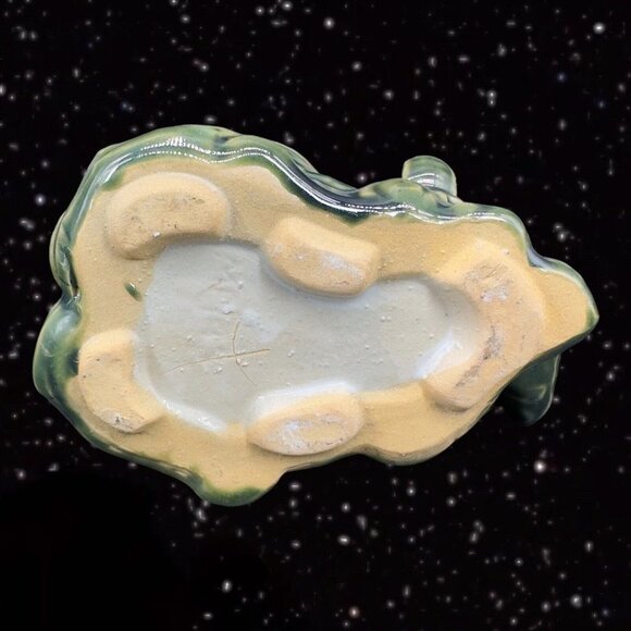 Majolica Ceramic Planter Vase With Figural Elephant Animal Vintage 5”W 3”T - Picture 7 of 12